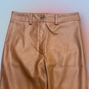BOOHOO Women’s 6 Long Brown Faux Leather Pant